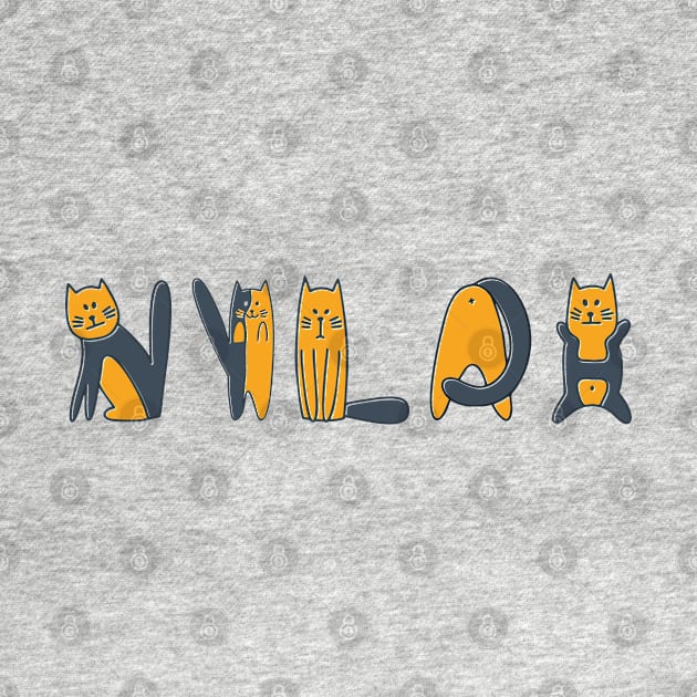 Nylah | Girl Name | Cat Lover | Cat Illustration by LisaLiza